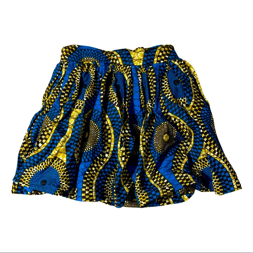Custom made Ankara Blue and yellow skirt